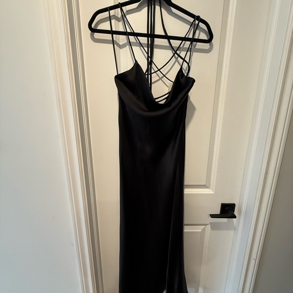 Zara Dresses & Skirts - Zara Black Strappy Midi Slip Dress